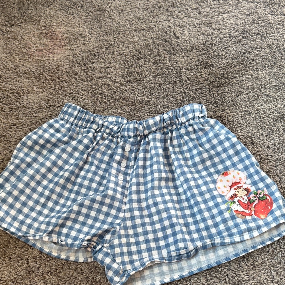 Target Blue Checkered High Waist Women's Shorts